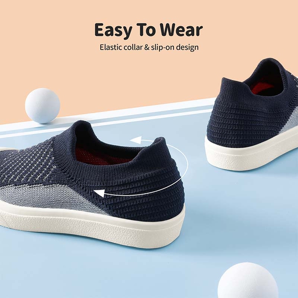 Kids Slip On Machine Washable Sneakers - NAVY - 3
